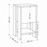 Comodino Ema light mocha anta ribalta 30x30x55h