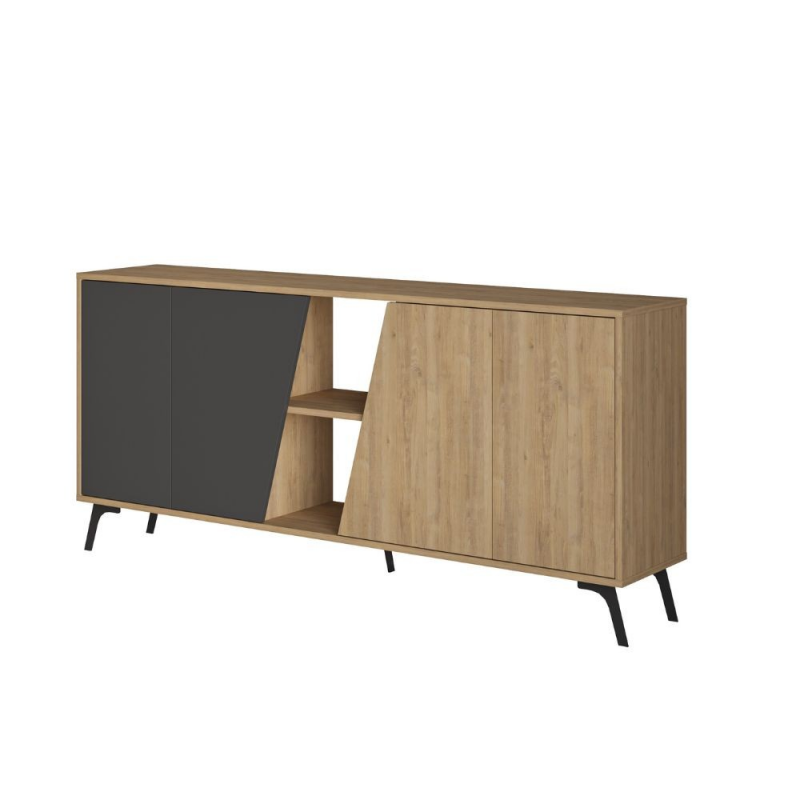 Madia Fiona 180 cm con 2 ante rovere e due antracite moderna