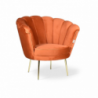 Poltrona Orel velluto ruggine Babyface 09 piedini oro elegante