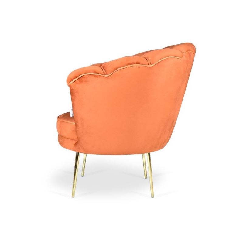 Poltrona Orel velluto ruggine Babyface 09 piedini oro elegante