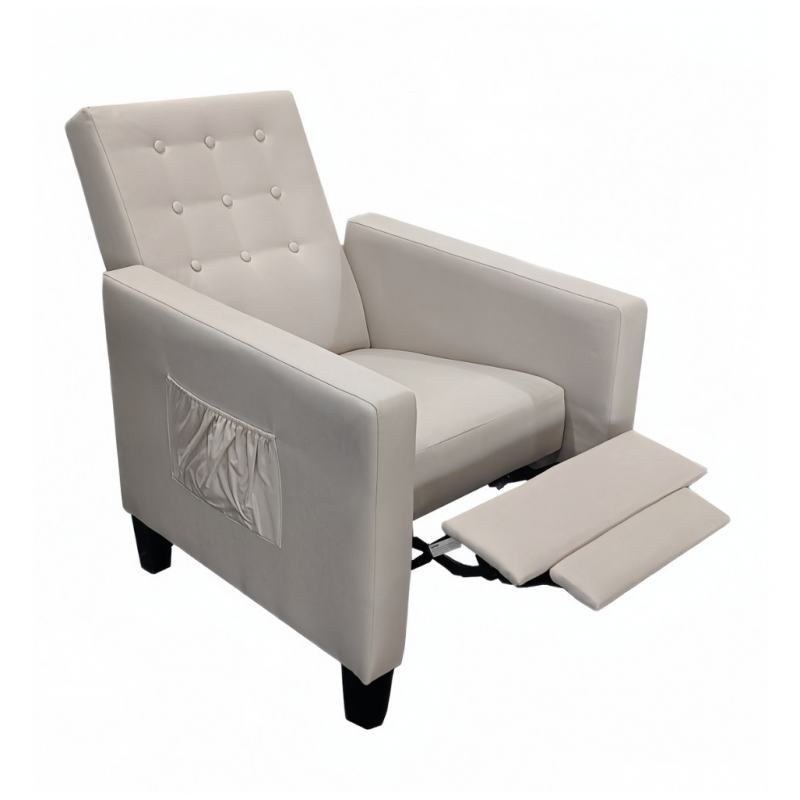 Poltrona Malea recliner massaggiante tessuto beige 4 punti relax