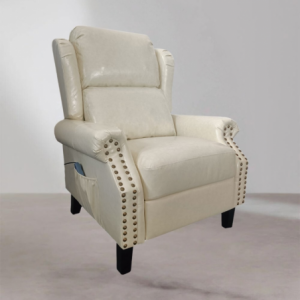 Poltrona Wing recliner massaggiante ecopelle beige 6 punti relax