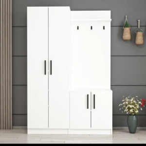 Armadio ingresso Dante con appendiabito bianco moderno e pratico