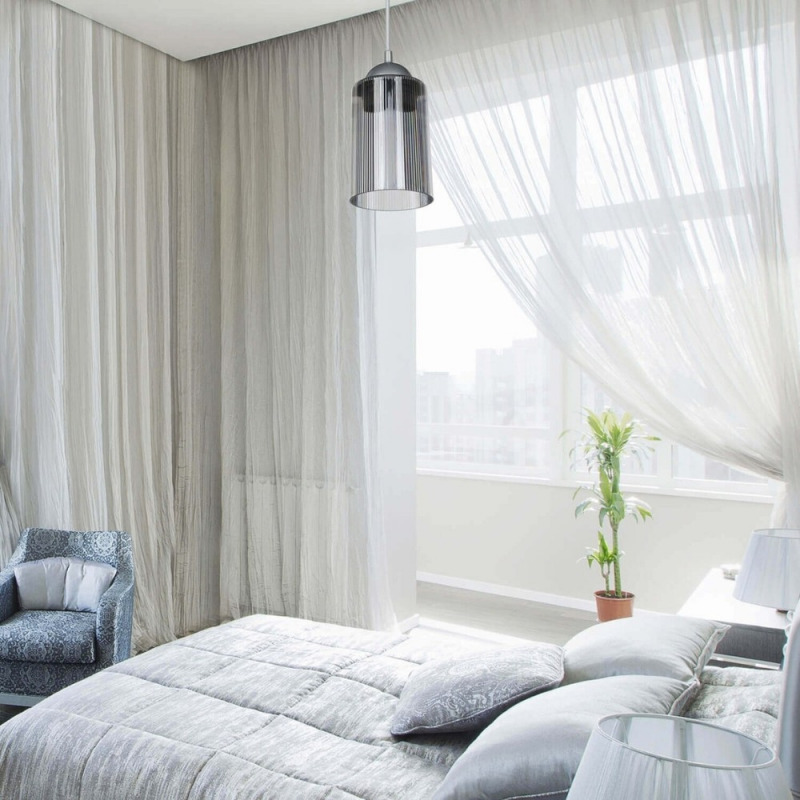 Lampada da soffitto Optical ASZ1027 paralume plastica fumé moderna