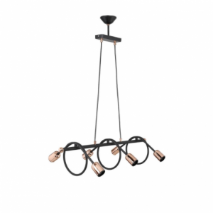 Lampada da soffitto Derbent MDL3938 metallo nero 6 luci moderna