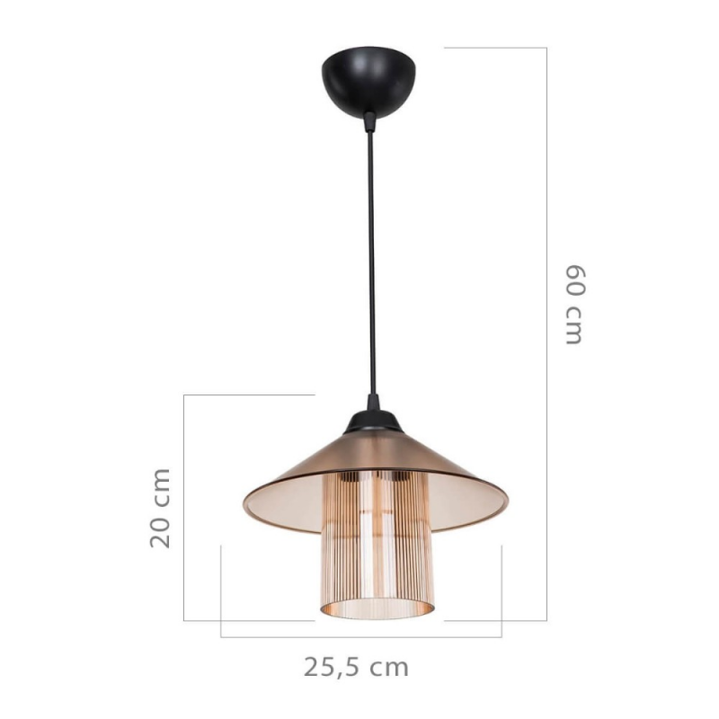 Lampada da soffitto Inka ASZ1464 paralume plastica ambrata design