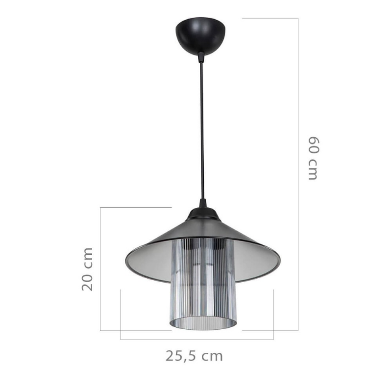 Lampada da soffitto Inka ASZ1463 paralume plastica fumé moderna