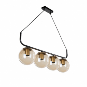 Lampada da soffitto Terena MDL4174 metallo nero 4 portalampada