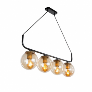 Zoom Lampada da soffitto Terena MDL4174 in metallo nero con 4 portalampada