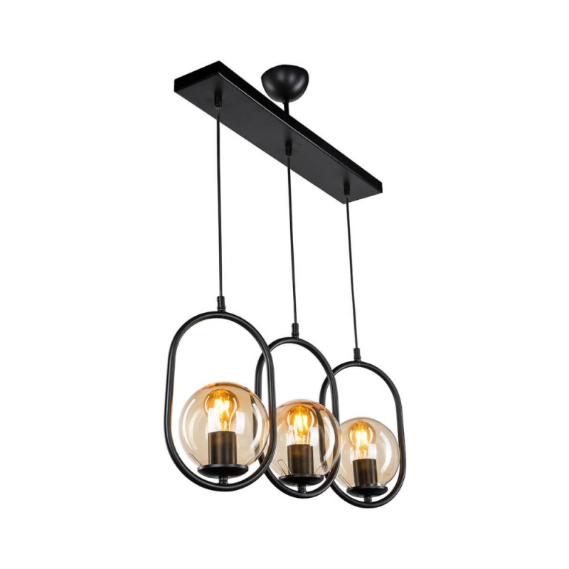 Lampada da soffitto Narissa ASZ1332 metallo nero 3 portalampada