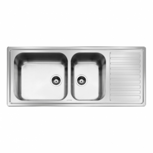 Lavello Smeg LG116D2 inox 2 vasche gocciolatoio destro 116x50 cm