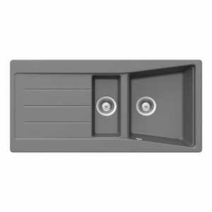 Lavello Smeg LS102T 100x50 cm 1 1/2 vasche gocciolatoio titanio