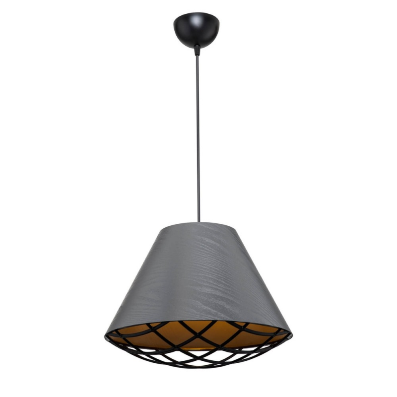 Lampada da soffitto Ayda ASZ1560 paralume tessuto antracite moderna