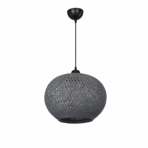 Lampada da soffitto Yumak MDL4745 paralume corda antracite design