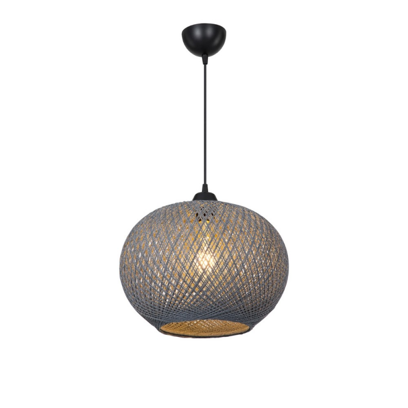 Lampada da soffitto Yumak MDL4745 paralume corda antracite design