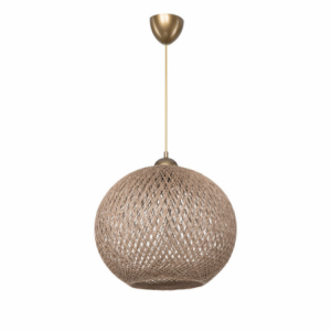 Lampada da soffitto Yumak MDL4746 paralume corda beige design