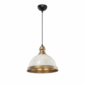 Lampada da soffitto Astek ASZ1636 paralume metallo bianco design