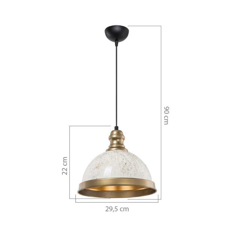 Lampada da soffitto Astek ASZ1636 paralume metallo bianco design