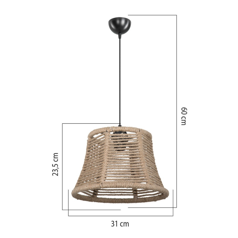 Lampada da soffitto Besta ASZ1745 paralume in iuta naturale design