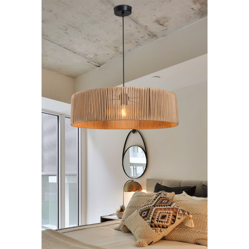 Lampada da soffitto Roya ASZ1747 carta intrecciata effetto bamboo