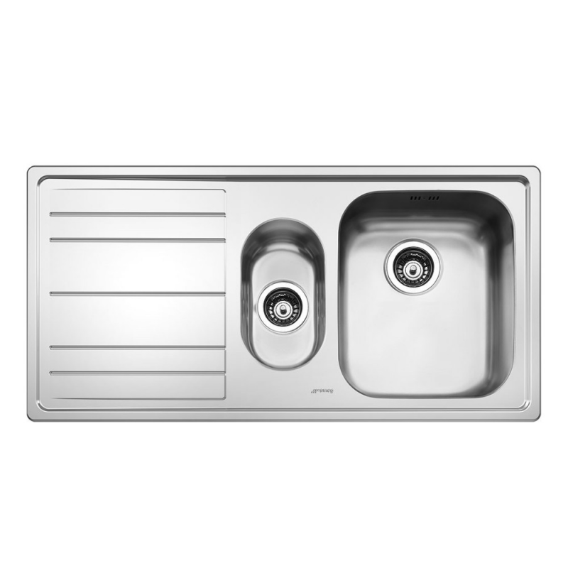 Lavello Smeg LE102S2 inox 100x50 cm 1 1/2 vasca gocciolatoio