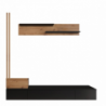Parete attrezzata Rebecca 250x42x200H cm. colore rovere e nero