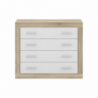 Cassettiera Sara 4 cassetti con struttura rovere e frontali bianco