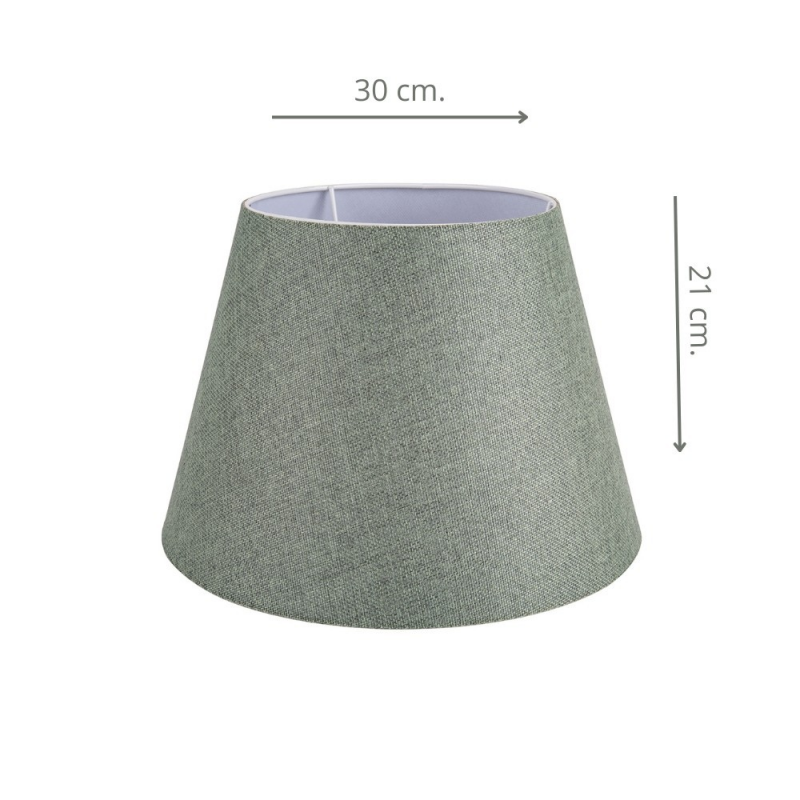 Lampada da tavolo Lagunah372638 paralume verde base bianca