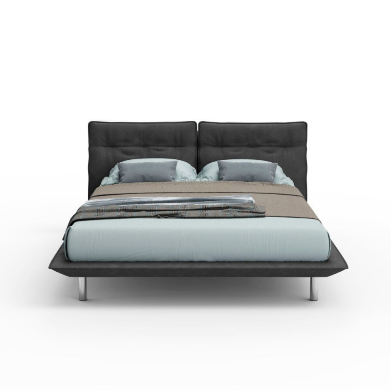 Letto Bolt matrimoniale fisso grigio scuro moderno e solido