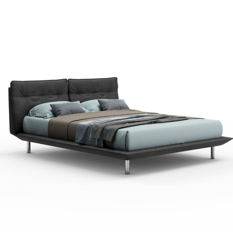 Letto Bolt matrimoniale fisso grigio scuro moderno e solido