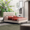 Letto Cody matrimoniale contenitore beige con testiera trapuntata