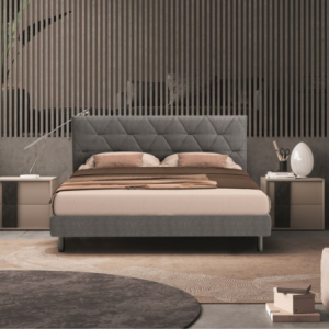 Letto Cody matrimoniale contenitore grigio testiera trapuntata