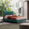 Letto Cody matrimoniale contenitore turchese testiera trapuntata