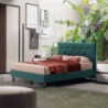 Letto Cody matrimoniale contenitore turchese testiera trapuntata