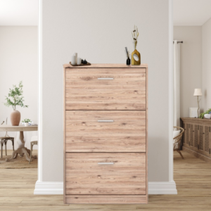 Scarpiera Nepo 3 scomparti colore rovere moderna e compatta