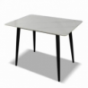 Tavolo Brot 120x70x75 cm piano bianco lucido gambe nere moderno