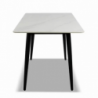 Tavolo Brot 120x70x75 cm piano bianco lucido gambe nere moderno