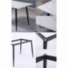 Tavolo Brot 120x70x75 cm piano bianco lucido gambe nere moderno