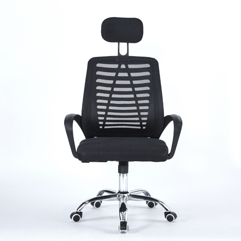 Poltrona ufficio Colin 46x62x107 cm tessuto mesh nero cromata