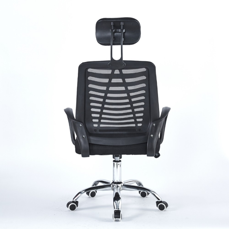 Poltrona ufficio Colin 46x62x107 cm tessuto mesh nero cromata