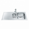 Lavello Smeg LV100S3 100x50 cm 1+1/2 vasche gocciolatoio inox