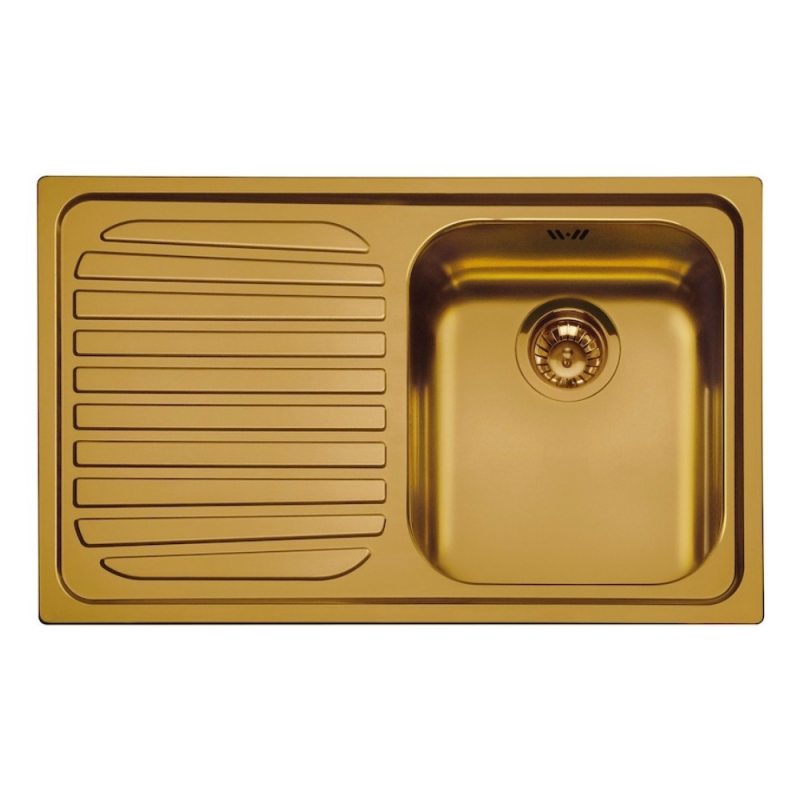 Lavello Smeg SP791SOT 79x50 cm 1 vasca gocciolatoio ottone