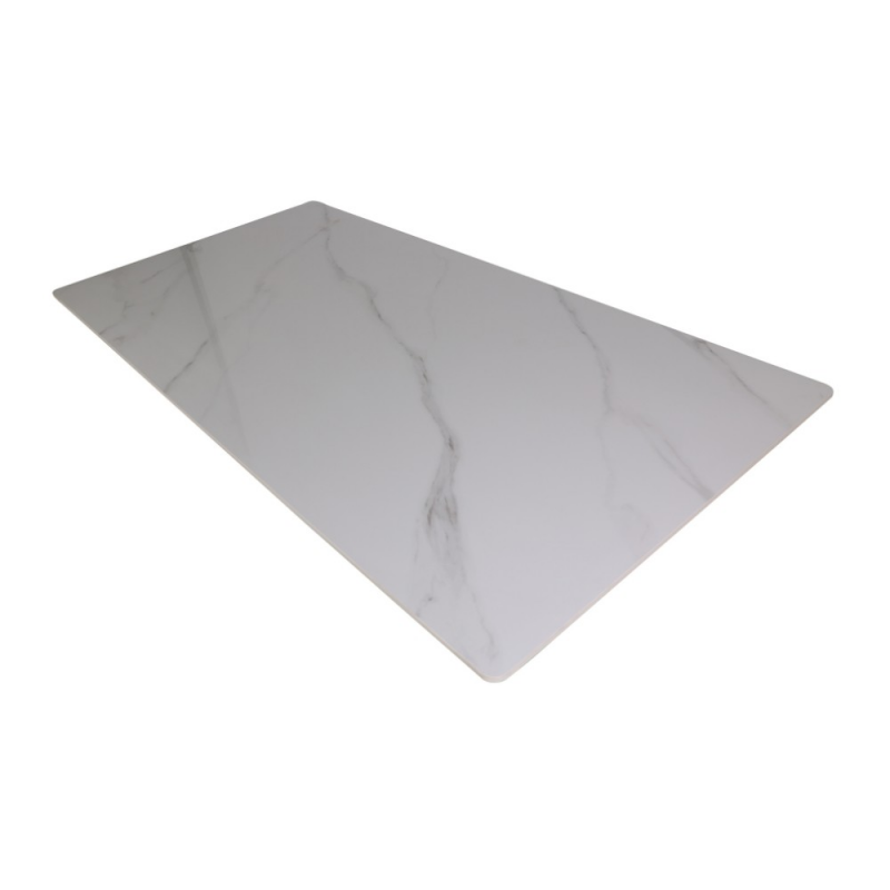 Tavolo Solid 180x90 piano ceramica marmo bianco lucido moderno