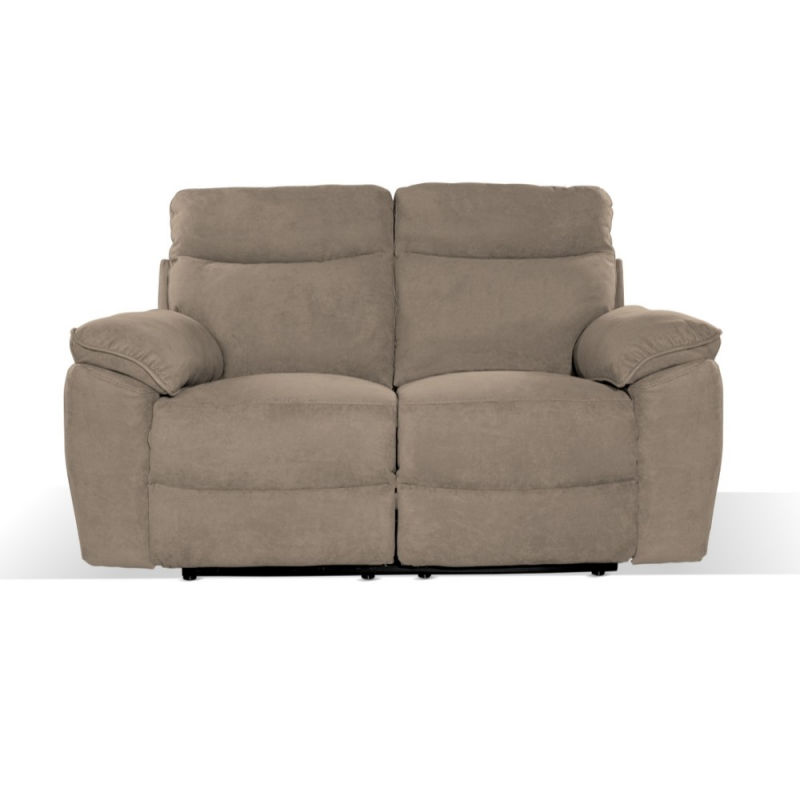 Divano recliner Boston 2 posti elettrico in tessuto giulia 9703 cappuccino