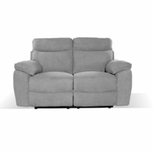 Zoom Divano recliner Boston 2 posti elettrico in tessuto giulia 9713 grigio