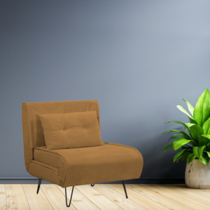 Poltrona letto Quarzo senza braccioli mostarda moderna