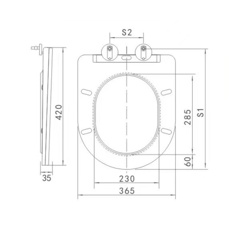 Copriwater T-Cover nero opaco moderno universale bagno