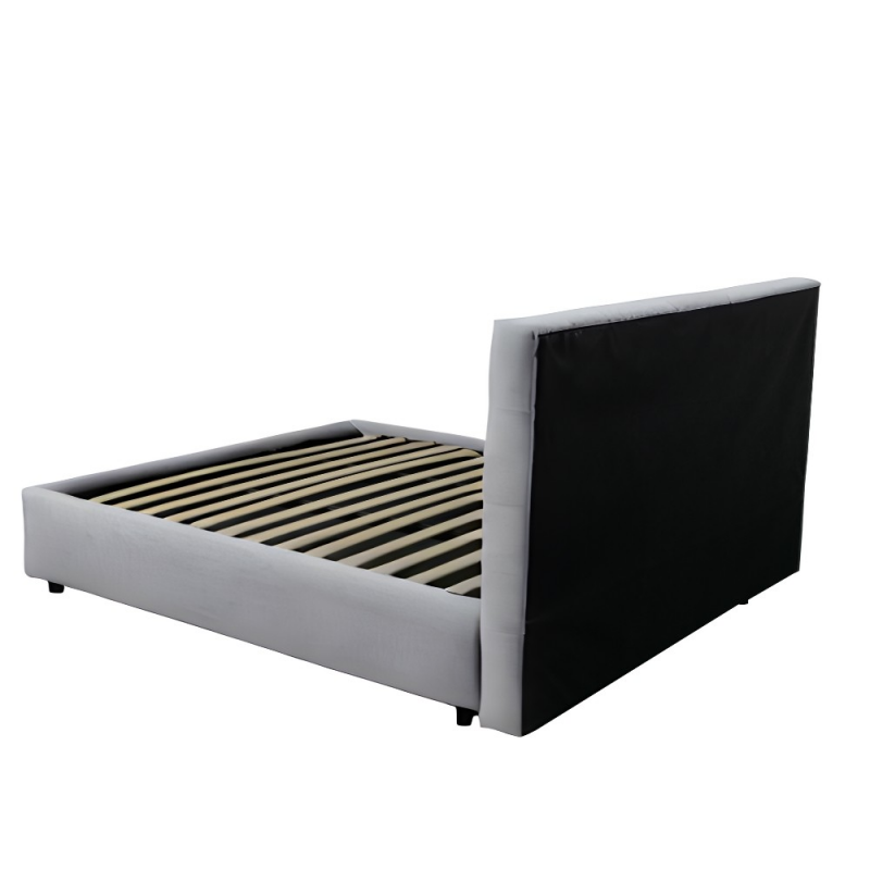 Letto singolo Ascoli contenitore tessuto grigio chiaro moderno
