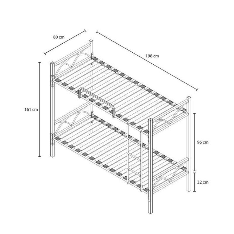 Letto a castello Wind bianco – Struttura in metallo robusta