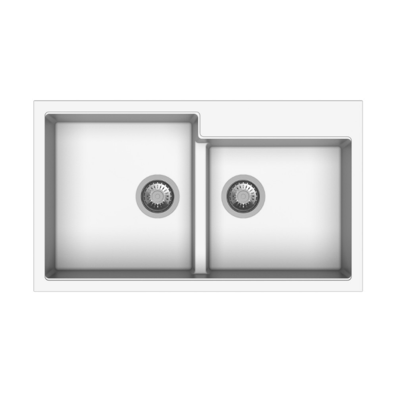 Tip Toe N200 lavello 2 vasche bianco moderno cucina resistente